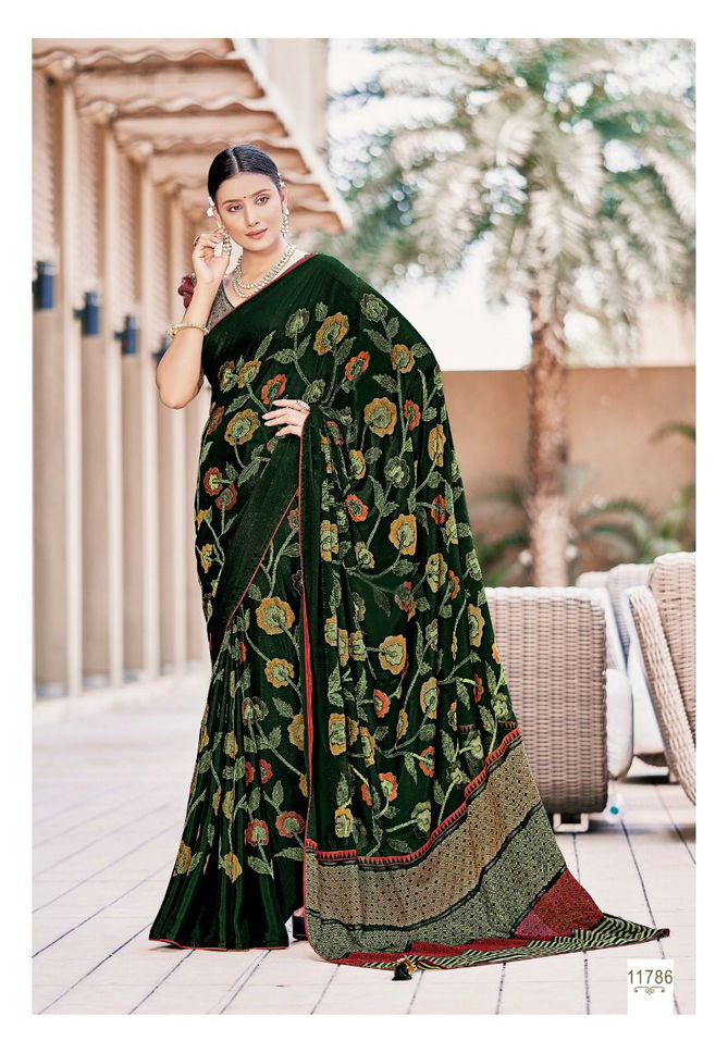 KAVIRAA New Exclusive Fancy Wear Georgette Printed Designer Saree Collection